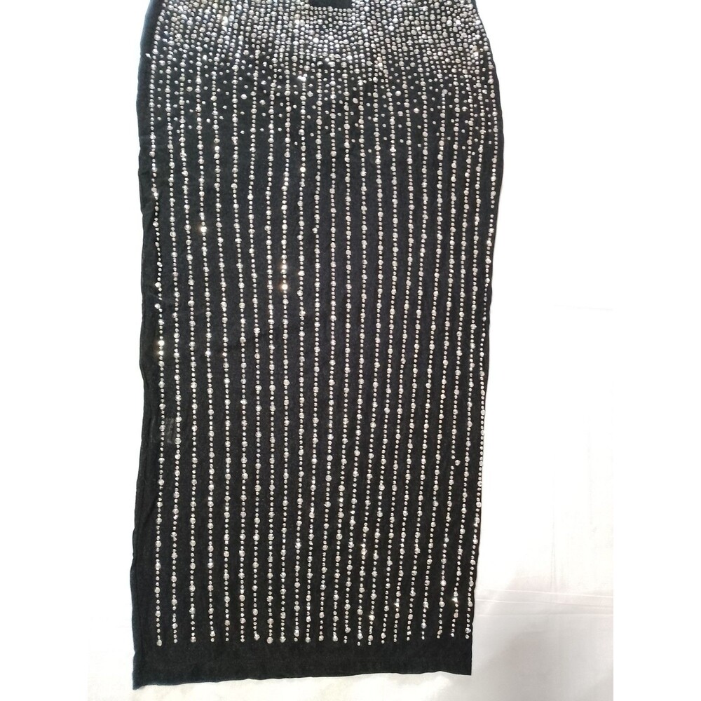 Bodycon Midi Dress with Rhinestone - Picture 5 of 9
